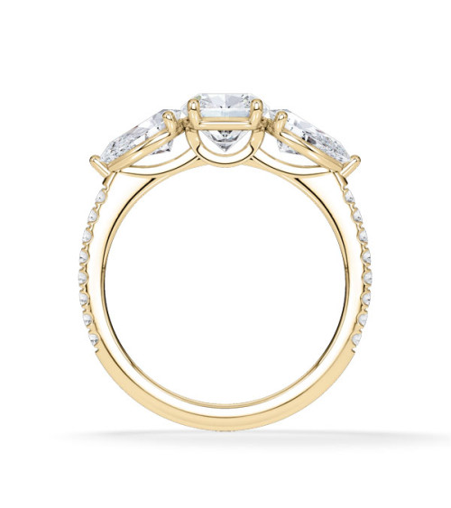 Gold or platinum engagement ring with various diamond cuts | Staring