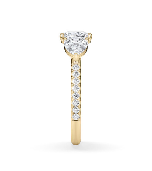 Gold or platinum engagement ring with various diamond cuts | Staring