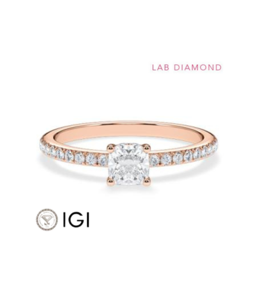 Pavé engagement rings with ethical lab-grown diamonds