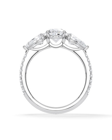 Anillo de compromiso de oro o platino corte oval y pera | Staring