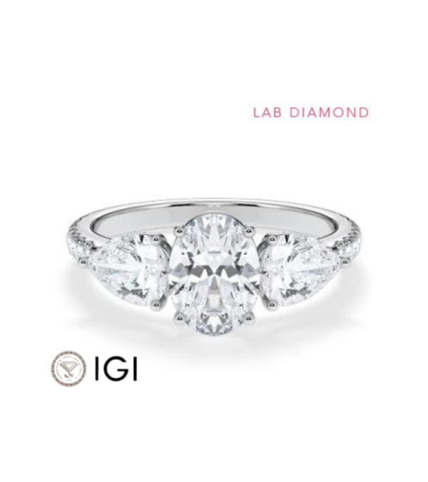 Gold or platinum engagement ring with various diamond cuts | Starting