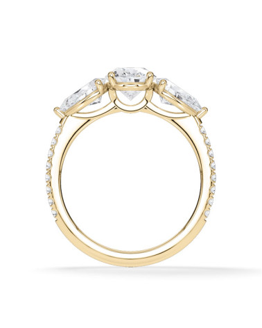 Anillo de compromiso de oro o platino con distintos cortes de diamante | Staring