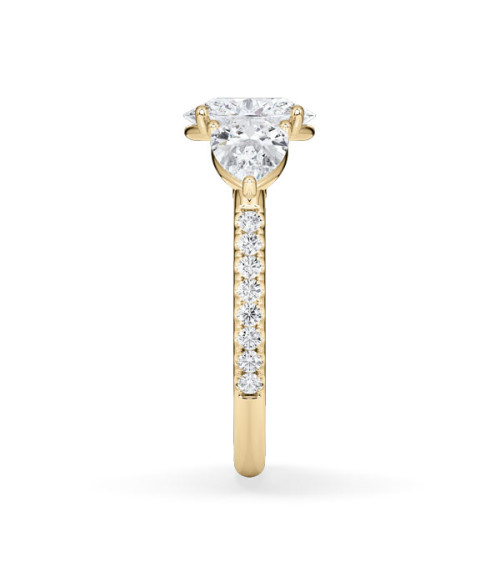 Gold or platinum engagement ring with various diamond cuts | Staring