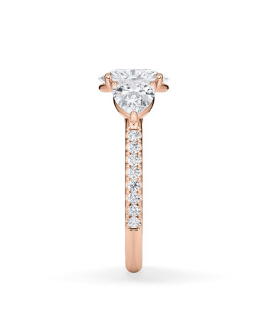 Anillo de compromiso de oro rosa en forma oval y pera | Staring