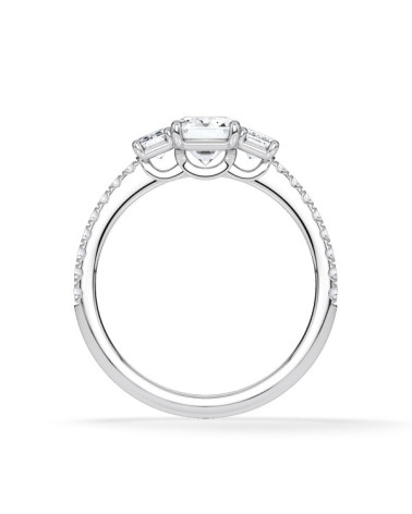 Anillo de compromiso de oro o platino corte radiant| Staring