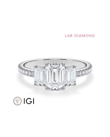 Anillo de compromiso de oro o platino corte radiant| Staring