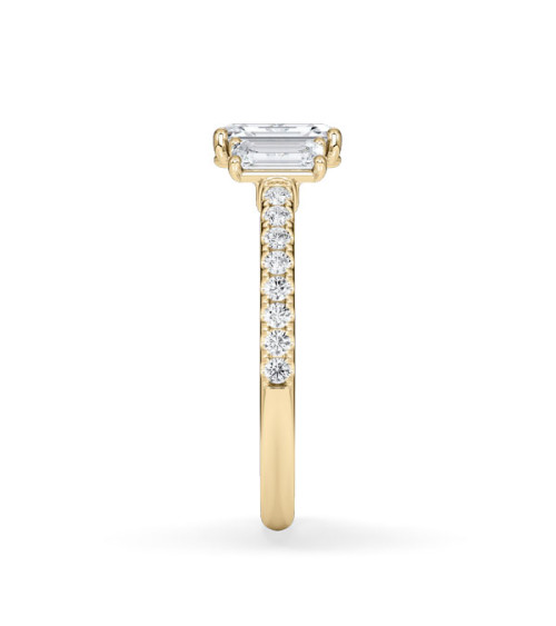 yellow Gold engagement ring with various diamond cuts | Staring