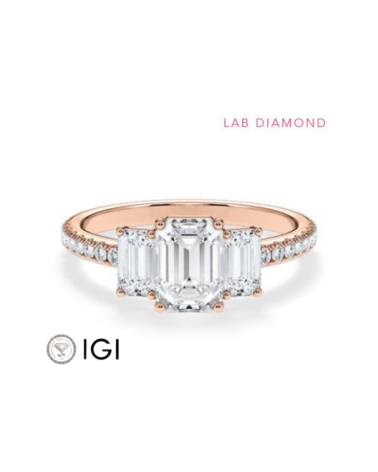 Anell de compromís d’or o platí amb diferents talls de diamant | Staring