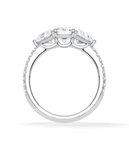 Gold or platinum engagement ring with various diamond cuts | Staring