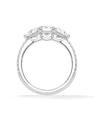 Gold or platinum engagement ring with various diamond cuts | Staring