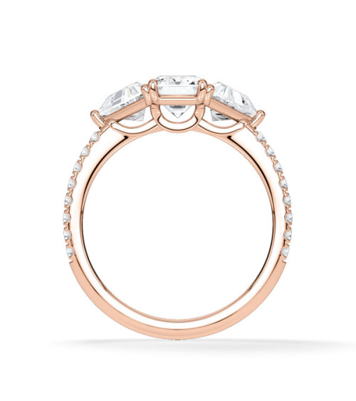 Gold or platinum engagement ring with various diamond cuts | Staring