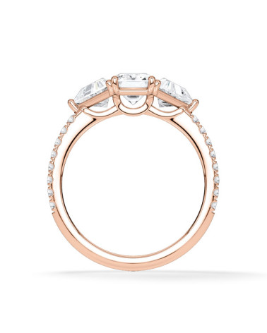 Gold or platinum engagement ring with various diamond cuts | Staring