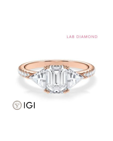 Gold or platinum engagement ring with various diamond cuts | Staring