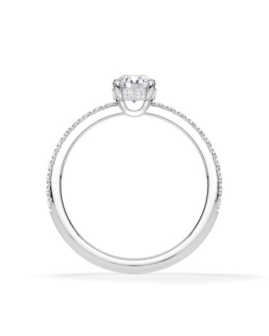 Anells de compromís pavé amb diamants ètics de laboratori