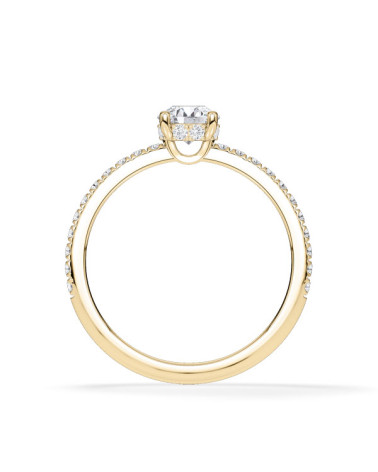 Pavé engagement rings with ethical lab-grown diamonds