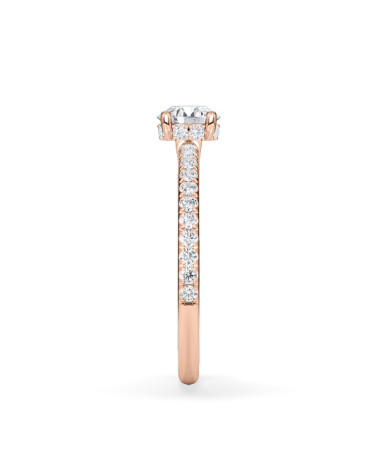 Pavé engagement rings with ethical lab-grown diamonds