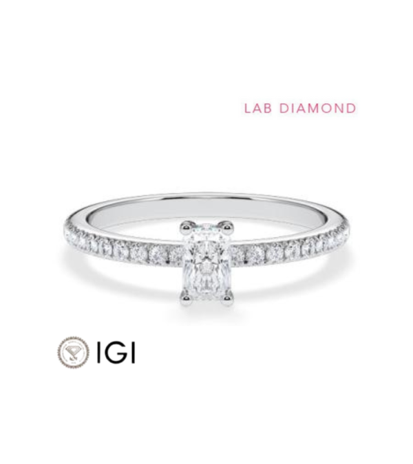 Anells de compromís pavé amb diamants ètics de laboratori | Staring