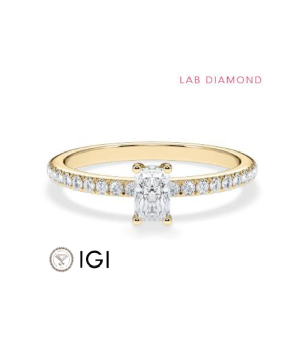 Combined Pavé  engagement rings with lab-grown diamonds | Staring