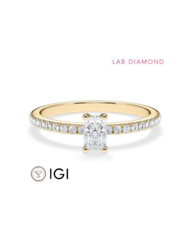 Combined Pavé  engagement rings with lab-grown diamonds | Staring