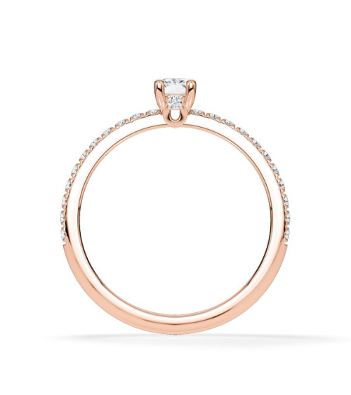 Anillos  en oro rosa pavé con lab diamond | Staring