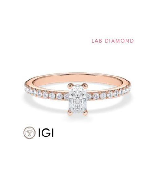 Anells de compromís pavé amb diamants ètics de laboratori | Staring