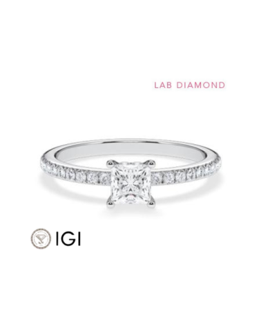 Pavé engagement rings with ethical lab-grown diamonds | Staring