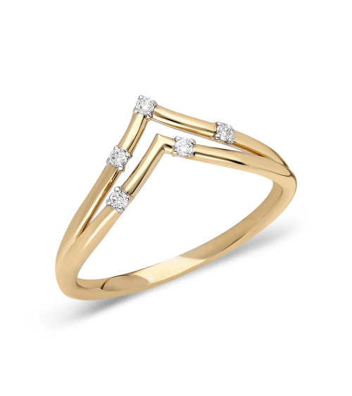 Anell d’or en forma de punta amb diamants | Staring