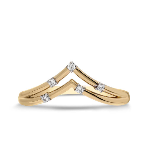 Anell d’or en forma de punta amb diamants | Staring