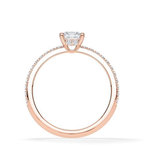 Pavé pink gold engagement rings with lab-grown diamonds | Staring