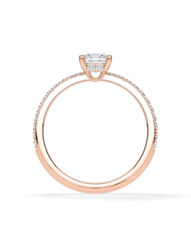 Pavé pink gold engagement rings with lab-grown diamonds | Staring