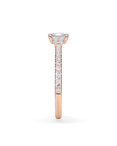 Anells de compromís pavé amb diamants ètics de laboratori