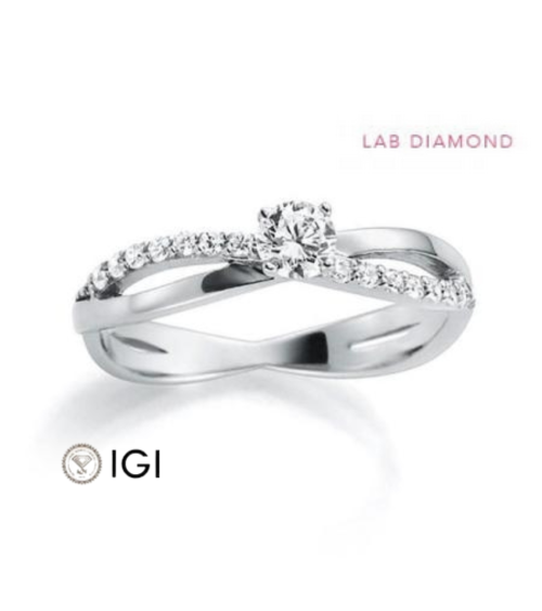 Anillo de compromiso entrelazado con diamantes de laboratorio | Staring