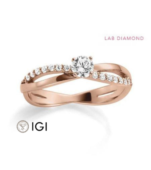 Anillo de compromiso entrelazado con diamantes | Staring