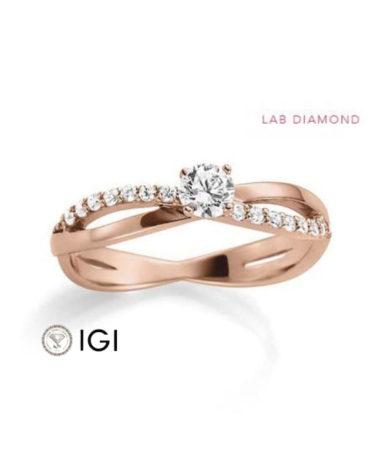Anillo de pedida entrelazado con diamantes de laboratorio | Staring