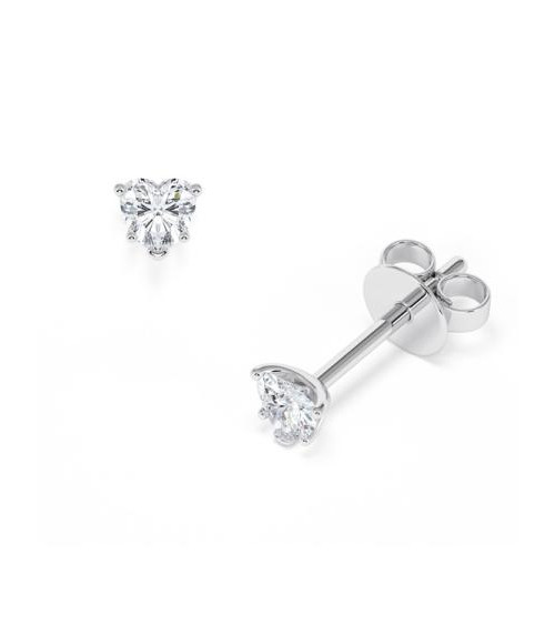 Aros económicos de oro blanco de 18 quilates con diamantes