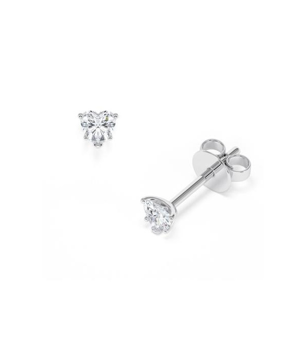 Pendientes corazón en oro o platino con diamantes naturales | Staring