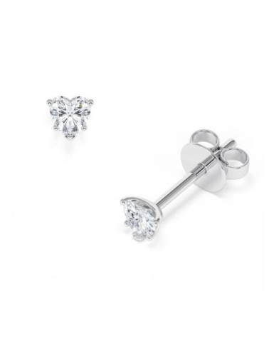 Pendientes corazón en oro o platino con diamantes naturales | Staring
