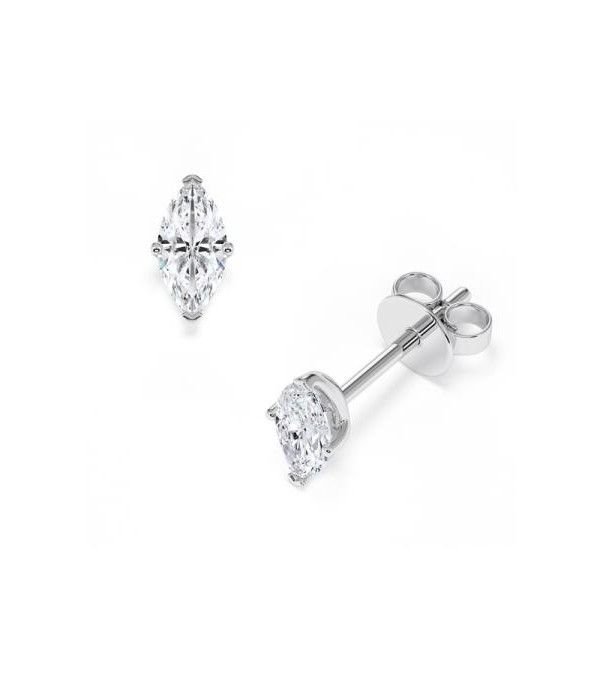 Pendientes marquesa en oro o platino con diamantes laboratorio I Staring