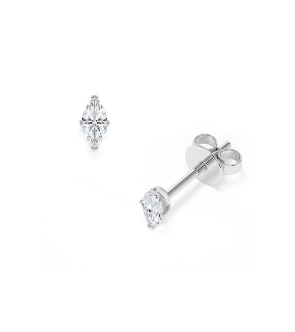 Pendientes marquesa en oro o platino con diamantes naturales | Staring
