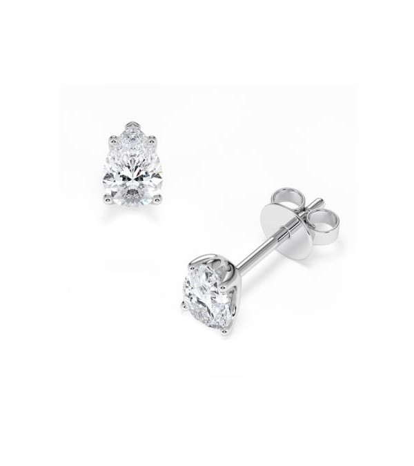 Aros económicos de oro blanco de 18 quilates con diamantes