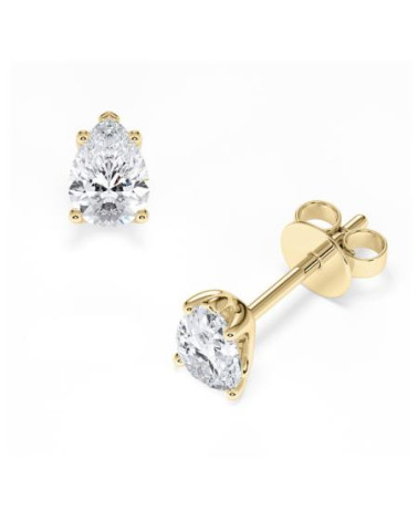 Pendientes en oro amarillo de  18k con diamantes laboratorio | Staring