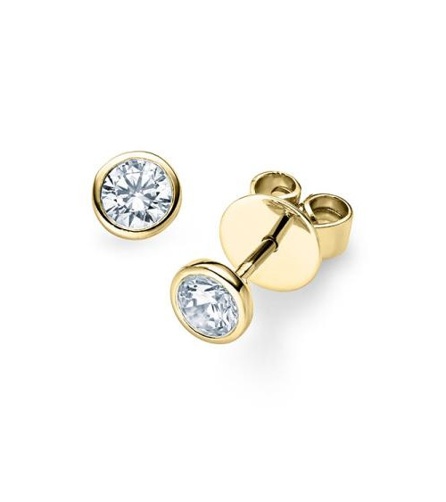 Pendientes oro amarillo 18k  montura bezel  | Staring