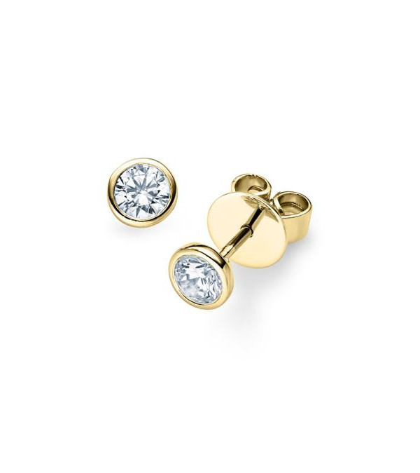 Pendientes oro amarillo 18k  montura bezel  | Staring