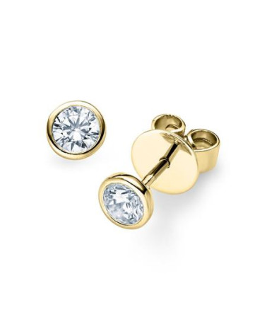 Pendientes oro amarillo 18k  montura bezel  | Staring