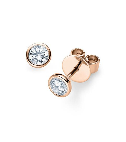 Aros económicos de oro blanco de 18 quilates con diamantes