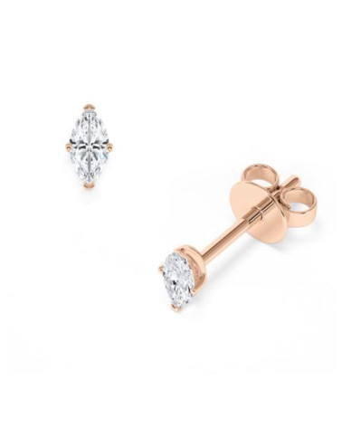 Pendientes marquesa en oro rosa con diamantes excelentes | Staring