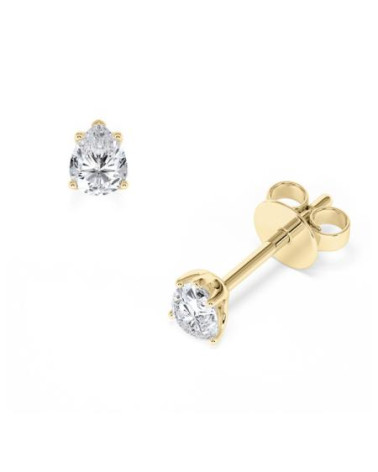 Pendientes en oro amarillo de 18k con diamantes naturales | Staring