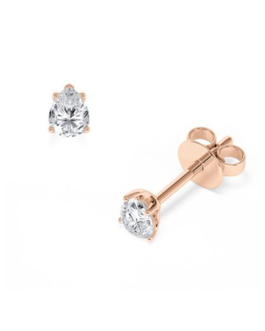 Pendientes en oro rosa de 18k con diamantes naturales | Staring